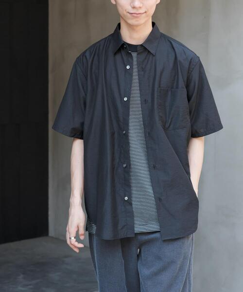 FORK&SPOON(フォークアンドスプーン)の「FORK&SPOON Nylon Wool シャツ(シャツ/ブラウス・メンズ・ベージュ系その他/ブラック・4/5)」の3枚目の写真