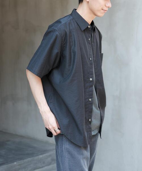 FORK&SPOON(フォークアンドスプーン)の「FORK&SPOON Nylon Wool シャツ(シャツ/ブラウス・メンズ・ベージュ系その他/ブラック・4/5)」の4枚目の写真