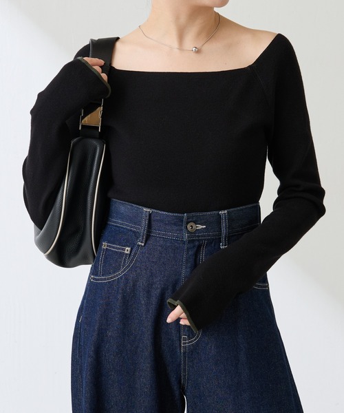 PAPILLONNER（パピヨネ）の「レザーテープショルダー（ショルダーバッグ・レディース・ブラック/ブラウン・FREE）」の8枚目の写真