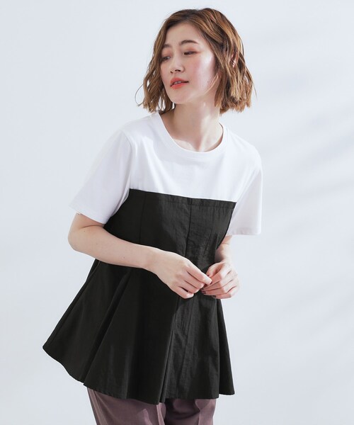 grove(グローブ)の「贅沢フレアーが高見え ドッキングビスチェT(Tシャツ/カットソー・レディース・ブルー系7/ネイビー/ブラック・01/02/03/04/05)」の8枚目の写真