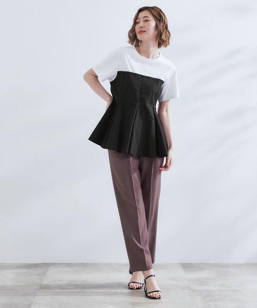 grove(グローブ)の「贅沢フレアーが高見え ドッキングビスチェT(Tシャツ/カットソー・レディース・ブルー系7/ネイビー/ブラック・01/02/03/04/05)」の9枚目の写真