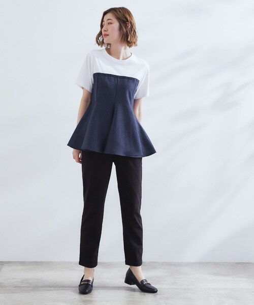 grove(グローブ)の「贅沢フレアーが高見え ドッキングビスチェT(Tシャツ/カットソー・レディース・ブルー系7/ネイビー/ブラック・01/02/03/04/05)」の13枚目の写真