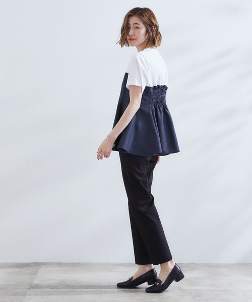 grove(グローブ)の「贅沢フレアーが高見え ドッキングビスチェT(Tシャツ/カットソー・レディース・ブルー系7/ネイビー/ブラック・01/02/03/04/05)」の14枚目の写真