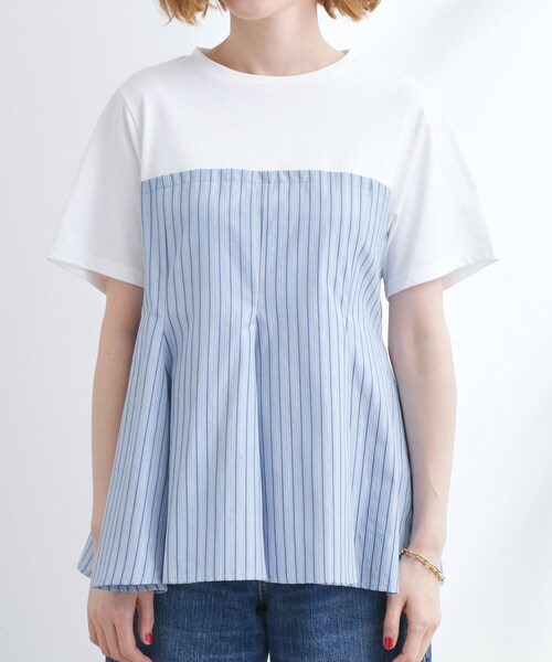 grove(グローブ)の「贅沢フレアーが高見え ドッキングビスチェT(Tシャツ/カットソー・レディース・ブルー系7/ネイビー/ブラック・01/02/03/04/05)」の16枚目の写真