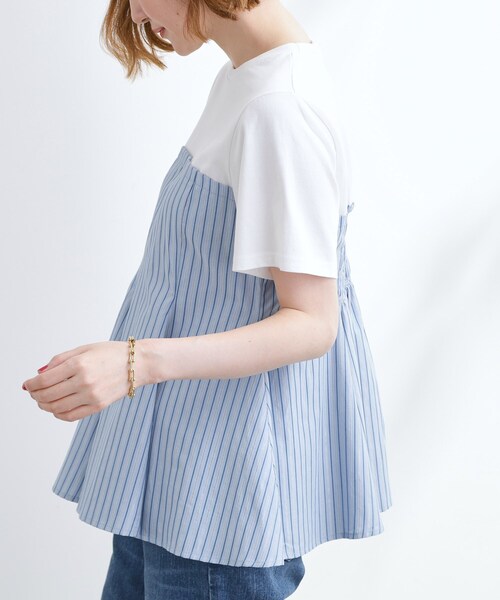 grove(グローブ)の「贅沢フレアーが高見え ドッキングビスチェT(Tシャツ/カットソー・レディース・ブルー系7/ネイビー/ブラック・01/02/03/04/05)」の17枚目の写真