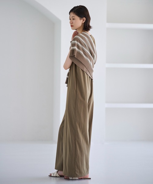 nae ノースリーブ オールインワン ノースリーブVネックオールインワンパンツつなぎ 【品番: so1-214】