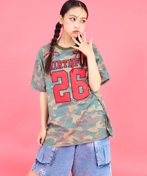 ANAP GｉRL（アナップガール）の「ANAPR+SナンバリングオーバーTシャツ【ユニセックス】（Tシャツ/カットソー・キッズ）」