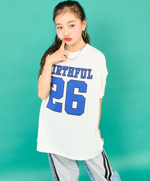 ANAP GｉRL（アナップガール）の「ANAPR+SナンバリングオーバーTシャツ【ユニセックス】（Tシャツ/カットソー・キッズ・パープル/ホワイト/カーキ・M/S/XS）」の4枚目の写真