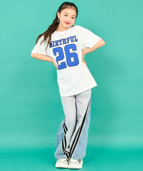 ANAP GｉRL（アナップガール）の「ANAPR+SナンバリングオーバーTシャツ【ユニセックス】（Tシャツ/カットソー・キッズ・パープル/ホワイト/カーキ・M/S/XS）」の7枚目の写真