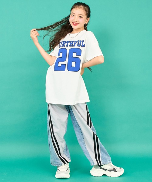 ANAP GｉRL（アナップガール）の「ANAPR+SナンバリングオーバーTシャツ【ユニセックス】（Tシャツ/カットソー・キッズ・パープル/ホワイト/カーキ・M/S/XS）」の8枚目の写真