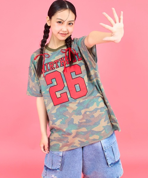 ANAP GｉRL（アナップガール）の「ANAPR+SナンバリングオーバーTシャツ【ユニセックス】（Tシャツ/カットソー・キッズ・パープル/ホワイト/カーキ・M/S/XS）」の9枚目の写真