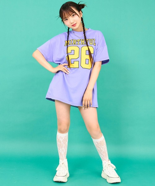 ANAP GｉRL（アナップガール）の「ANAPR+SナンバリングオーバーTシャツ【ユニセックス】（Tシャツ/カットソー・キッズ・パープル/ホワイト/カーキ・M/S/XS）」の16枚目の写真