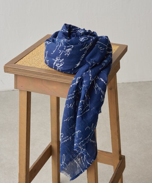 BEARDSLEY（ビアズリー）の「《CITRUS》プリントストール（ストール/ショール・レディース・ネイビー/ホワイト・FREE）」の22枚目の写真