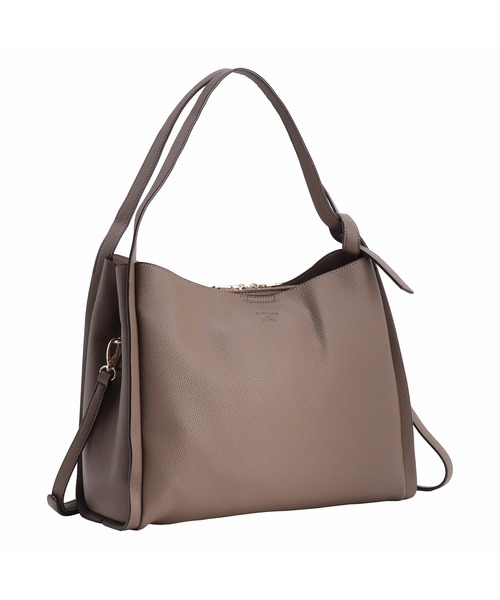 Jewelna Rose(ジュエルナローズ)の「アオリトートバッグ A4 16285(トートバッグ・レディース・ベージュ/ブラック/グレイッシュベージュ・FREE)」の1枚目の写真