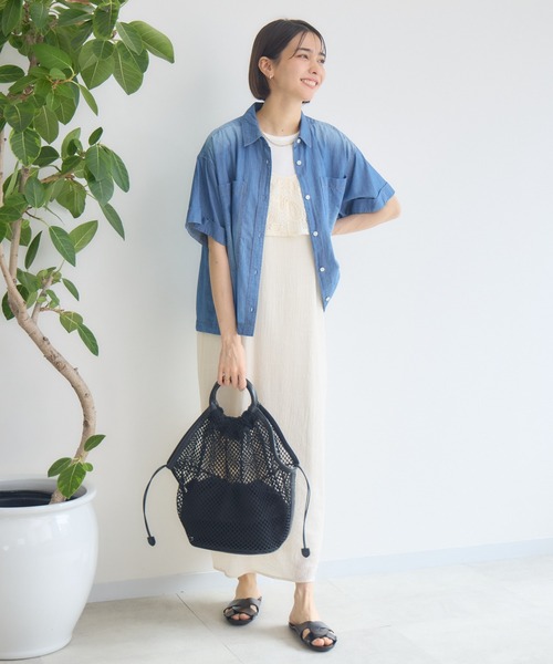 KATHARINE ROSS（キャサリンロス）の「【KATHARINE ROSS】ソアーデニムシャツ（シャツ/ブラウス・レディース・ブルー/ライトブルー・MEDIUM）」の4枚目の写真