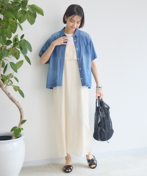 KATHARINE ROSS（キャサリンロス）の「【KATHARINE ROSS】ソアーデニムシャツ（シャツ/ブラウス・レディース・ブルー/ライトブルー・MEDIUM）」の5枚目の写真