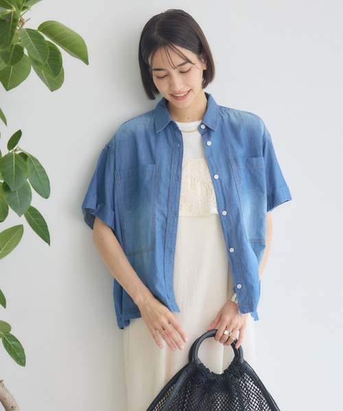 KATHARINE ROSS（キャサリンロス）の「【KATHARINE ROSS】ソアーデニムシャツ（シャツ/ブラウス・レディース・ブルー/ライトブルー・MEDIUM）」の7枚目の写真