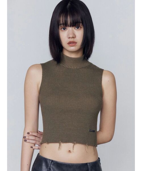 EMODA（エモダ）の「フードペアニット（ニット/セーター・レディース・グレー/カーキ/ブラック/アイボリー・FREE）」の14枚目の写真