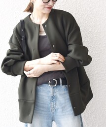 ノーカラーコート（グリーン・カーキ/緑色系）ファッション通販