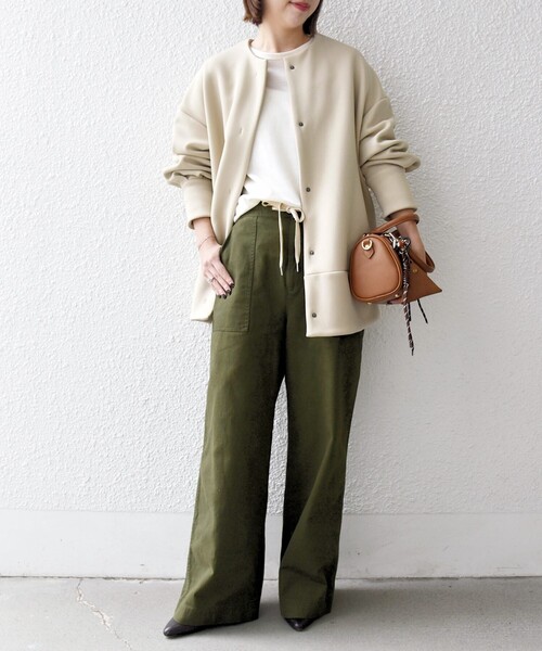 WEB限定】SHIPS any:〈洗濯機可能〉ダンボール コクーン ノーカラー