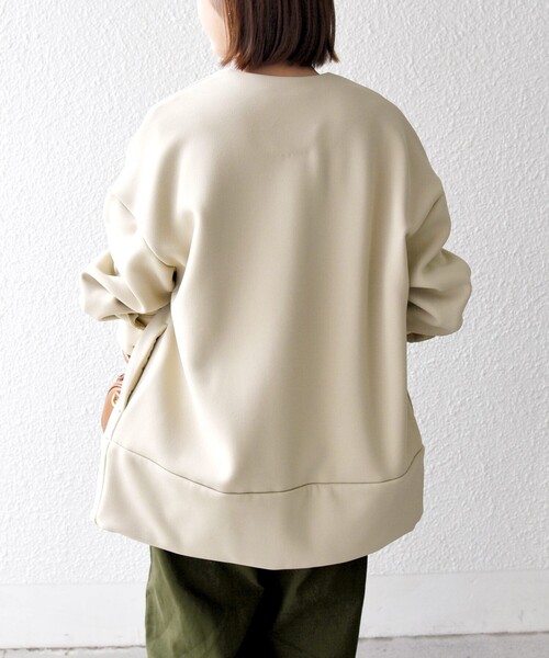 SHIPS any（シップス エニィ）の「【WEB限定】SHIPS any:〈洗濯機可能〉ダンボール コクーン ノーカラー コート（ノーカラーコート・レディース・ブラック/オリーブ/ベージュ・ONE SIZE）」の19枚目の写真