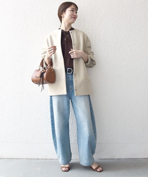 WEB限定】SHIPS any:〈洗濯機可能〉ダンボール コクーン ノーカラー