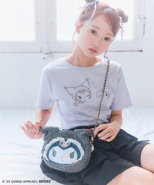 sanrio（サンリオ）の「メロクロフェイスポシェット（ポーチ・レディース・ブラック/ピンク・FREE）」の5枚目の写真