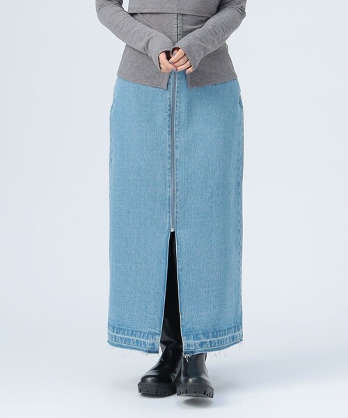 BEAMS HEART（ビームスハート）の「フロントジップ デニム スカート（スカート・レディース・インディゴブルー/ブルー・MEDIUM/SMALL）」の5枚目の写真