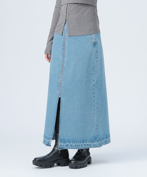 BEAMS HEART（ビームスハート）の「フロントジップ デニム スカート（スカート・レディース・インディゴブルー/ブルー・MEDIUM/SMALL）」の6枚目の写真