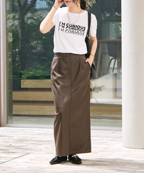 RIVE DROITE(リヴドロワ)の「【接触冷感】CURIOUS Tee(Tシャツ/カットソー・レディース・オフホワイト/ブラウン/ブラック・FREE)」の5枚目の写真