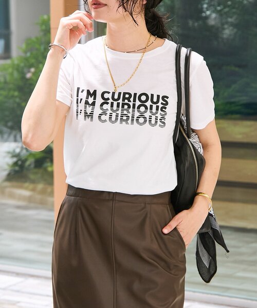 RIVE DROITE(リヴドロワ)の「【接触冷感】CURIOUS Tee(Tシャツ/カットソー・レディース・オフホワイト/ブラウン/ブラック・FREE)」の8枚目の写真