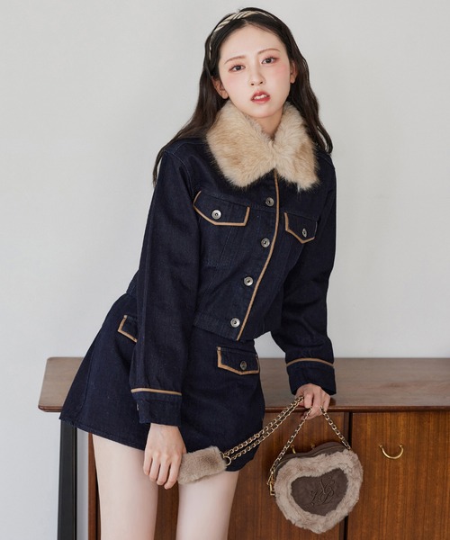 one after another NICE CLAUP（ワンアフターアナザーナイスクラップ）の「ハートスウェードショルダーバッグ（ショルダーバッグ・レディース・サックスブルー/ブラウン/ベージュ・FREE）」の20枚目の写真