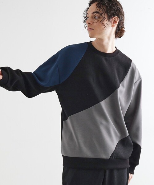 tk.TAKEO KIKUCHI（ティーケータケオキクチ）の「ヘリンボーンカーブスイッチカットソー（スウェット・メンズ・ホワイト/ブラック/ブラウン系その他・02/03）」の10枚目の写真