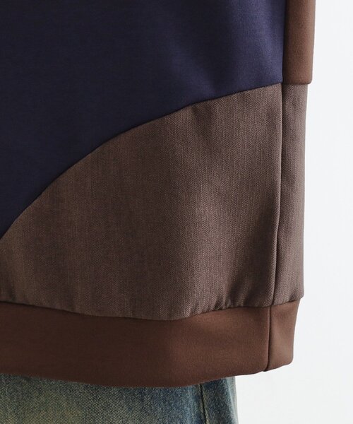 tk.TAKEO KIKUCHI（ティーケータケオキクチ）の「ヘリンボーンカーブスイッチカットソー（スウェット・メンズ・ホワイト/ブラック/ブラウン系その他・02/03）」の4枚目の写真