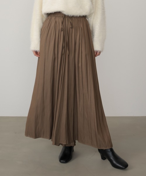 Bou Jeloud(ブージュルード)の「ギャザーウエストワイドパンツ(その他パンツ・レディース・ベージュ/インディゴブルー/ブラック・FREE)」の2枚目の写真