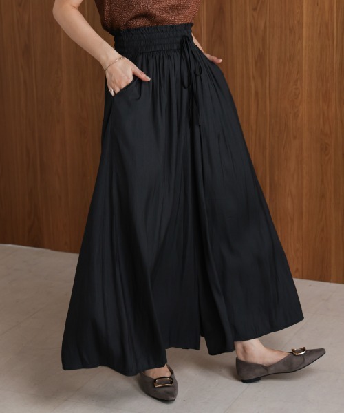 Bou Jeloud(ブージュルード)の「ギャザーウエストワイドパンツ(その他パンツ・レディース・ベージュ/インディゴブルー/ブラック・FREE)」の11枚目の写真