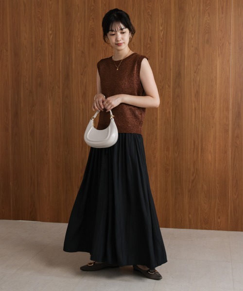 Bou Jeloud(ブージュルード)の「ギャザーウエストワイドパンツ(その他パンツ・レディース・ベージュ/インディゴブルー/ブラック・FREE)」の6枚目の写真