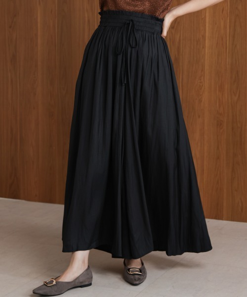 Bou Jeloud(ブージュルード)の「ギャザーウエストワイドパンツ(その他パンツ・レディース・ベージュ/インディゴブルー/ブラック・FREE)」の9枚目の写真