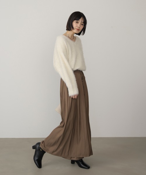 Bou Jeloud(ブージュルード)の「ギャザーウエストワイドパンツ(その他パンツ・レディース・ベージュ/インディゴブルー/ブラック・FREE)」の17枚目の写真