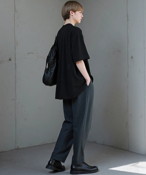 A'GEM9(エージェムナイン)の「A'GEM/9 × .kom 『DG』クラッシュ加工ロゴブラックTシャツ(Tシャツ/カットソー・メンズ・ブラック・M)」の4枚目の写真
