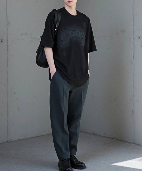 A'GEM9(エージェムナイン)の「A'GEM/9 × .kom 『DG』クラッシュ加工ロゴブラックTシャツ(Tシャツ/カットソー・メンズ・ブラック・M)」の6枚目の写真