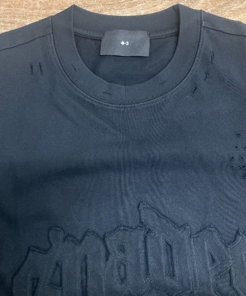 A'GEM9(エージェムナイン)の「A'GEM/9 × .kom 『DG』クラッシュ加工ロゴブラックTシャツ(Tシャツ/カットソー・メンズ・ブラック・M)」の7枚目の写真