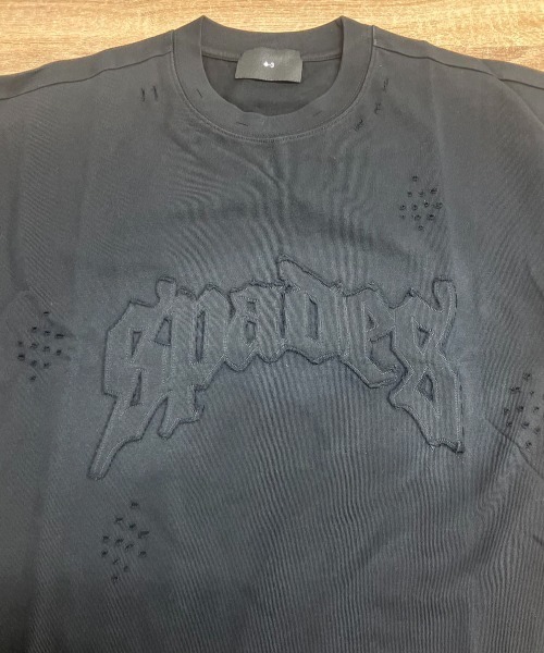 A'GEM9(エージェムナイン)の「A'GEM/9 × .kom 『DG』クラッシュ加工ロゴブラックTシャツ(Tシャツ/カットソー・メンズ・ブラック・M)」の8枚目の写真