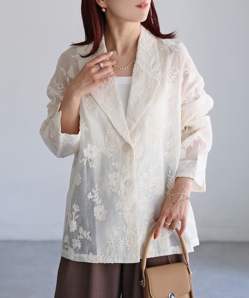 美品♡ テッドベイカー ペプラム ノーカラージャケット 裏地花柄 春色 ピンク ノーカラージャケット（ピンク/桃色系）ファッション通販 - ZOZOTOWN