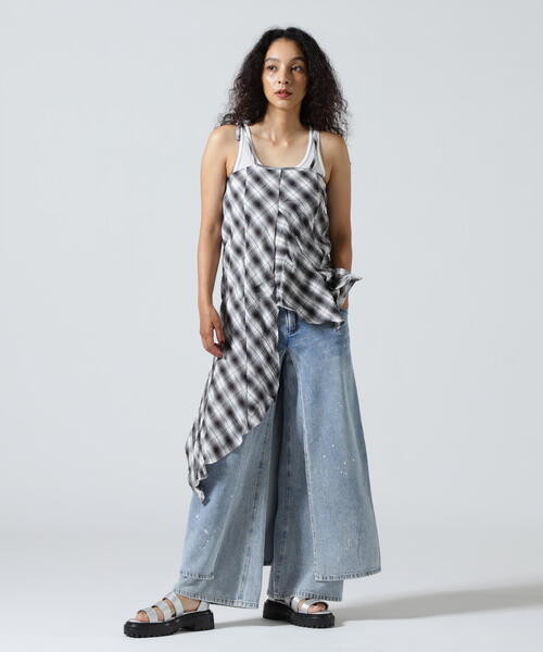 AULA AILA(アウラアイラ)の「AULA AILA/アウラアイラ/LAYERED DENIM PANTS/レイヤードデニムパンツ(デニムパンツ・レディース・ブルー・1/0)」の3枚目の写真
