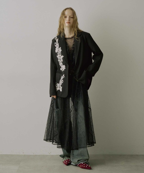 オリジナルレースアシンメトリージャケット（テーラードジャケット