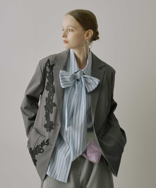 オリジナルレースアシンメトリージャケット（テーラード