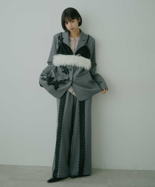 オリジナルレースアシンメトリージャケット（テーラードジャケット