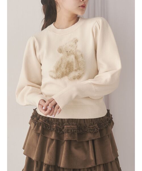 ニット セーター bear shaggy knit tops レディース bear shaggy knit tops（ニット/セーター）｜merry jenny