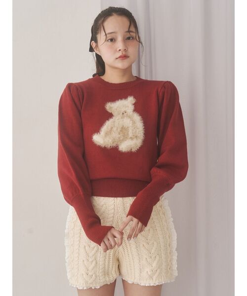 セール】bear shaggy knit tops（ニット/セーター）｜merry jenny